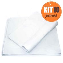 Kit Pano de Prato Saco Branco Charminho - 10 unidades