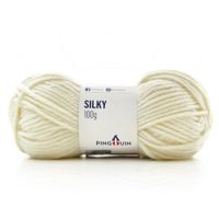 Fio Silky Pingouin 100g - Acrílico e Lã Natural 004 cru