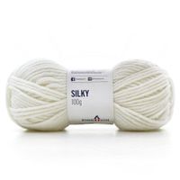 Fio Silky Pingouin 100g - Acrílico e Lã Natural 002 branco