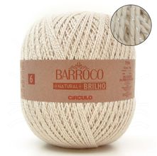 Barbante Barroco Natural Brilho Prata nº06 700g