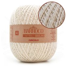 Barbante Barroco Natural Brilho Prata nº04 700g