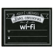 Placa Decorativa Litoarte 24x19cm - Aqui é Liberado Boa Conversa e Wi-fi DHPM-282