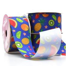 Fita Gorgurão Frutas Fundo Roxo 38mm 10 Metros - Progresso