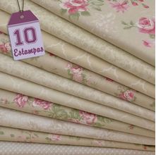 Kit de Tecido Millyta Shabby Romantic Bege (30x70) 10 Estampas