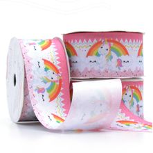Fita Gorgurão Cinderela nº09 38mm com 10 Metros - Rainbow Unicórnio 2