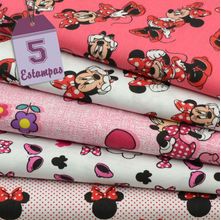 Kit de Tecido Minnie Rosa (30x70) 5 Estampas