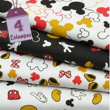 Kit de Tecido Mickey Guarda Roupa (30x70) 4 Estampas