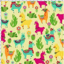 Tecido Estampado para Patchwork - Lhamas Cor 2160