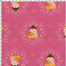 Tecido Estampado para Patchwork - Buda PivCat: Buda Amarelo (0,50x1,50)