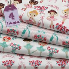 Kit de Tecido Bailarina Mini (30X70) 4 Estampas