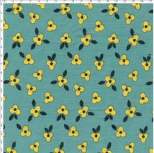 Tecido Estampado para Patchwork - Bee Buzz: Mini Flower Jade (0,50x1,40)