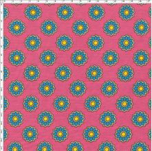 Tecido Estampado para Patchwork - Luminous by Carol Viana: Pink Flower (0,50x1,40)