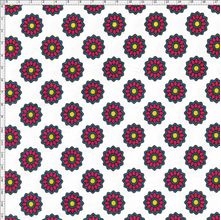 Tecido Estampado para Patchwork - Luminous by Carol Viana: White Flower (0,50x1,40)