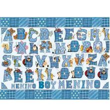 Papel Decoupage Litoarte PD-106 Alfabeto Azul - 50 x 34,3cm