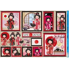 Papel Decoupage Litoarte PD-868 Love Japan - 50 x 34,3cm