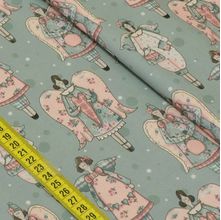 Tecido Estampado para Patchwork - Bonecas Retrô: Bonecas Retrô Grande (0,50x1,40)