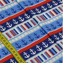 Tecido Estampado para Patchwork - Náutica: Listras e Âncoras (0,50x1,40)