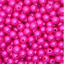 Pérola 10mm com Furo Rosa Choque - 250g