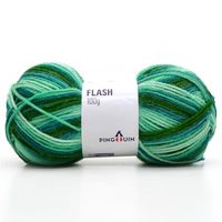 Lã Flash Cores Pingouin 100g 9011 green mix