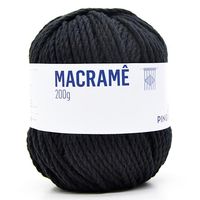 Linha Macramê 200g - Pingouin 100 preto