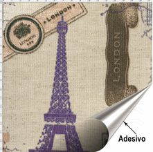 Tecido Adesivo para Patchwork - Viagem 001 (45x70)