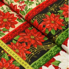 Tecido Estampado para Patchwork - Floral Natalino Requinte Cor 2202 (0,50x1,40)