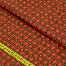 Tecido Estampado para Patchwork - Xadrez: Xadrez Tartan Vermelho com Amarelo (0,50x1,40)