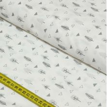 Tecido Estampado para Patchwork - Inspiração Escandinava: Árvore Fundo Branco (0,50x1,50)