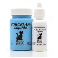 Porcelana Líquida Gato Preto Azul bebê