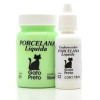 Porcelana Líquida Gato Preto Verde bebê