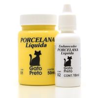 Porcelana Líquida Gato Preto Amarelo bebê