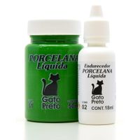 Porcelana Líquida Gato Preto Verde natal