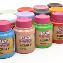 Kit Tinta PVA Acrilex Fosca 100ml - 12 Cores