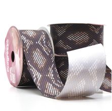Fita Gorgurão Animal Print Escama Fundo Marrom 38mm 10 Metros - Progresso