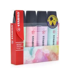 Marca Texto Stabilo Boss Pastel - Kit com  4 Cores