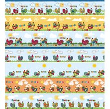 Tecido Estampado para Patchwork - Semaninha by Vitória Quintal: Galinhas (0,50x1,40)