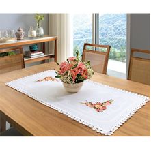 Trilho de Mesa Jacquard Creative Branco