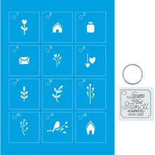 Kit Mini Stencil Chaveiro Romântico - STMI-002