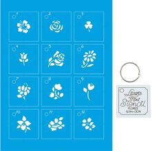 Kit Mini Stencil Chaveiro Flores - STMI-004