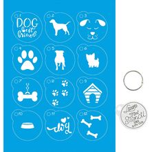 Kit Mini Stencil Chaveiro Cães - STMI-009