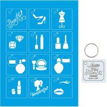 Kit Mini Stencil Chaveiro Feminino - STMI-014