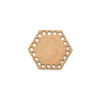 Base de MDF para Crochê Sextavada 10cm