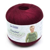 Linha Cisne Crochet Vitória Quintal 100g 001 vinho