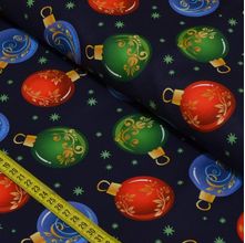Tecido Estampado para Patchwork - Digital Natal com Bolas (0,50x1,40)