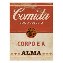 Aplique de MDF e Papel - Comida Boa Aquece o Corpo e a Alma APM8 - 758