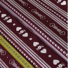 Tecido Blend de Linho para Patchwork - Passion: Coração Ponto Cruz By Le Petit Atelier (0,50x1,50)