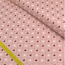 Tecido Blend de Linho para Patchwork - Passion: Corações Pontilhados By Le Petit Atelier (0,50x1,50)