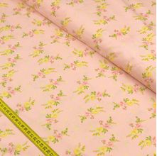 Tecido Estampado para Patchwork - Coração de Pano: Floral Fundo Rosa (0,50x1,50)