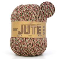 Barbante Jute Brilho Edição Especial Natal - 250 Metros Vermelho/verde com ouro