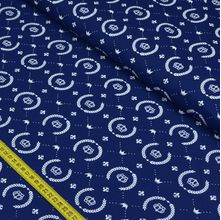 Tecido Estampado para Patchwork - Coroa Real Marinho Cor 2225 (0,50x1,40)